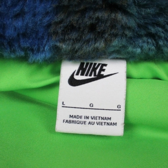 Blue & Green Oversized Faux Fur Plaid Button Front Pea Coat - Picture 11 of 16